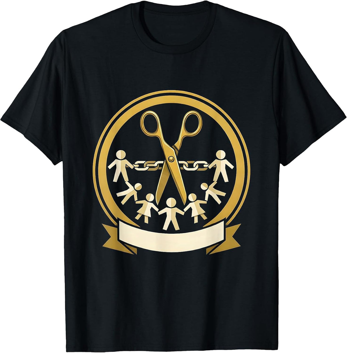 Men's Third Grade Teacher Scissors Paper Doll Graphic T-Shirt - Black