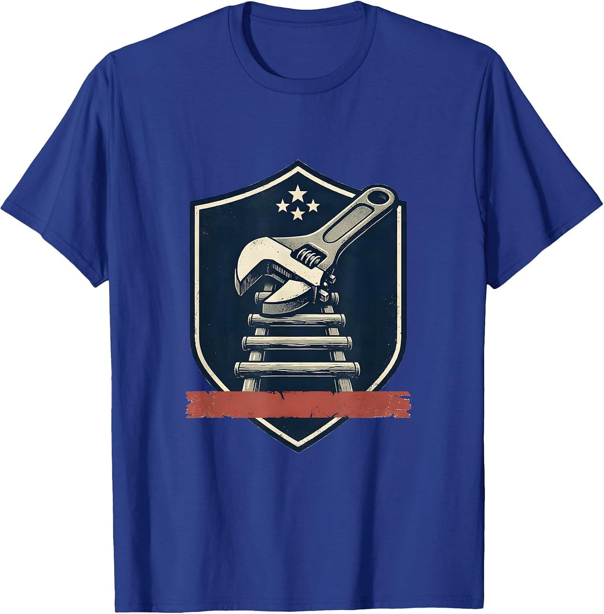 Sealed Shield Pipe Wrench Mechanic American Flag Pride T-Shirt - Royal Blue