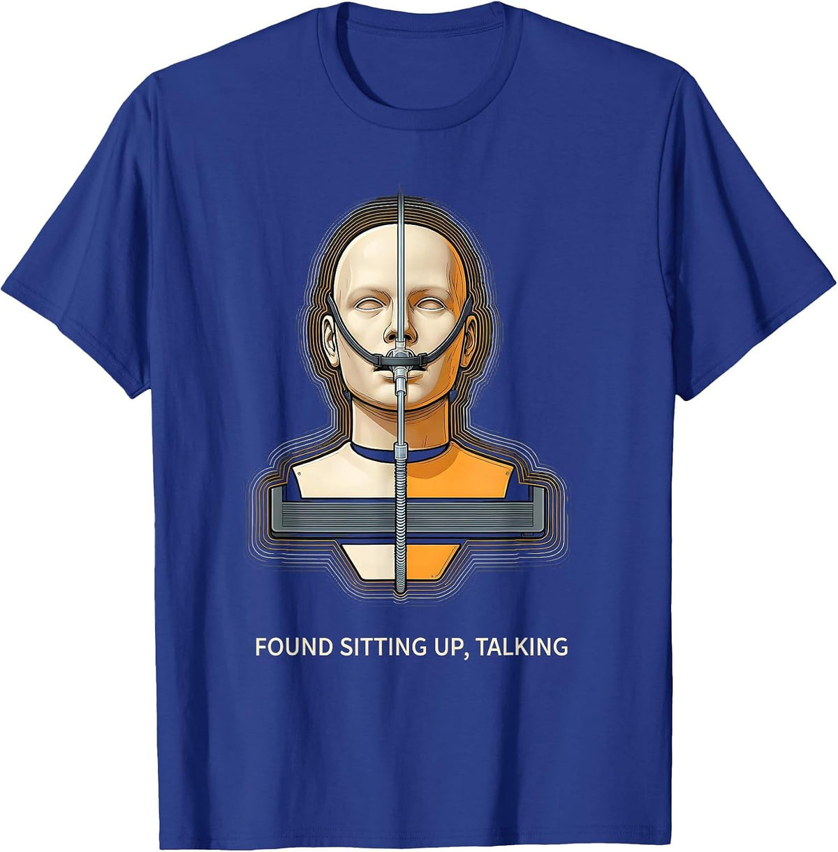 Men's Found Sitting Up Talking Funny EMT Paramedic First Responder T-Shirt - Royal Blue