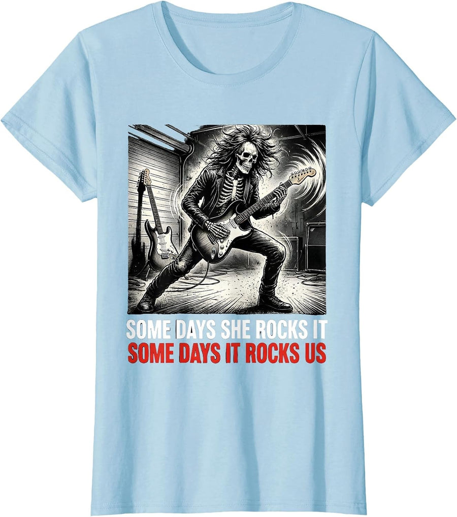 Women's Some Days She Rocks It, Some Days It Rocks Us Sped Squad T-Shirt - Baby Blue