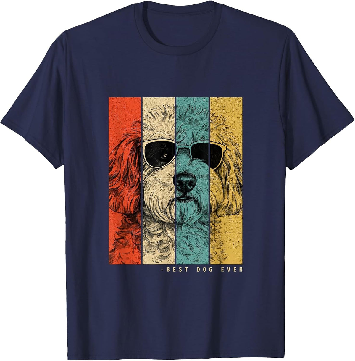 Vintage Cockapoo Dog Mom Dad Kids Men Women T-Shirt - Navy Blue