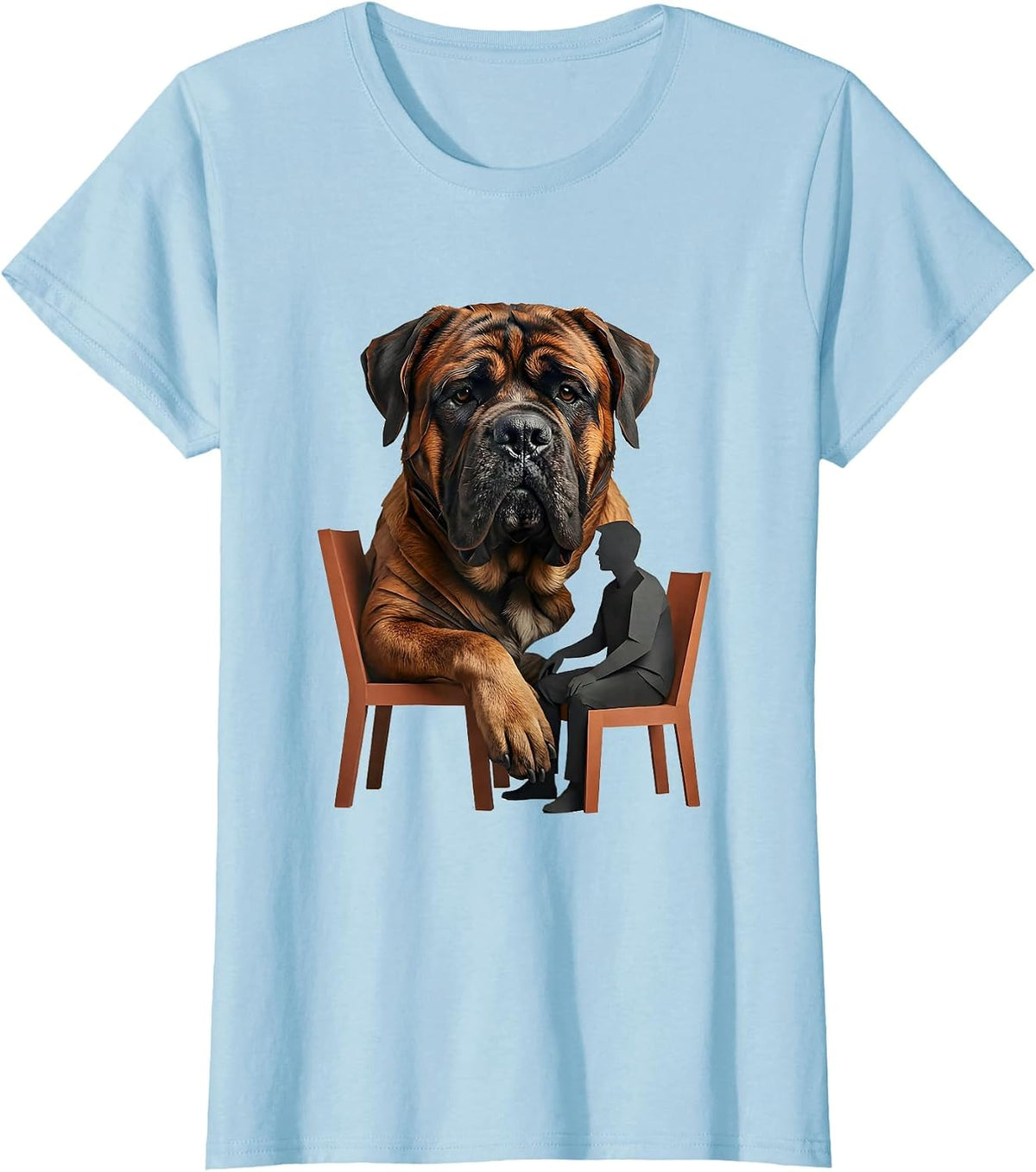 Cane Corso Paper Cutout Dog Owner Pride Illustration T-Shirt - Baby Blue
