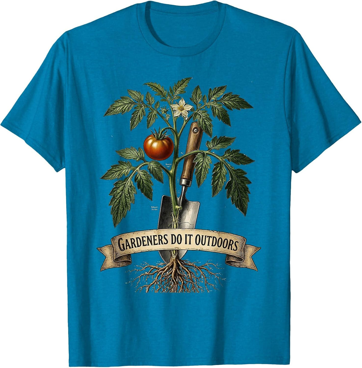 Gardeners Do It Outdoors Funny Garden Design T-Shirt - Sapphire Blue