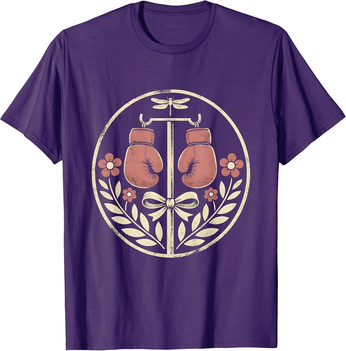 Men's Boxing Gloves IV Pole Breast Cancer Fighter Graphic T-Shirt - Purple