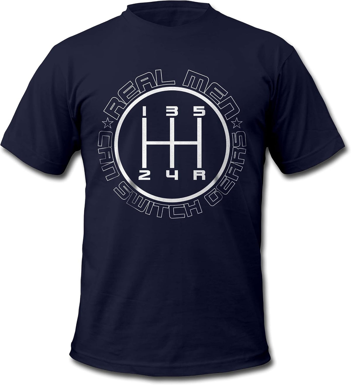 Real Men Can Switch Gears T-Shirt Men Garage Culture Fan Art - Navy