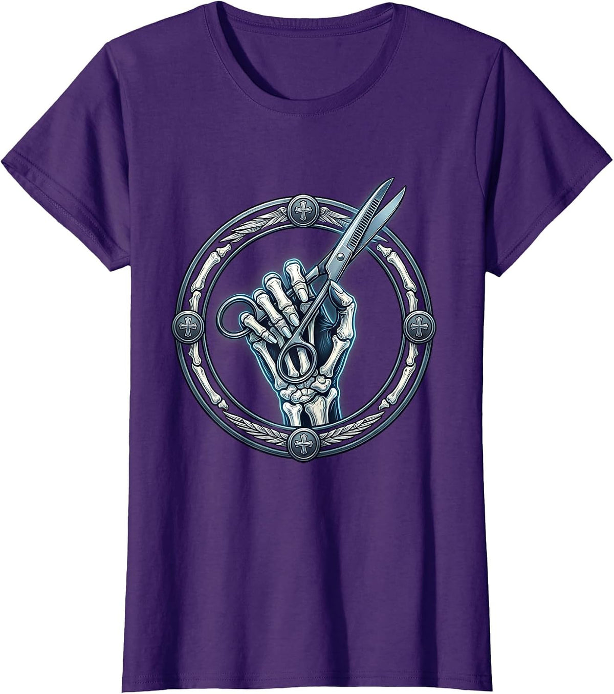 Women's X-Ray Hand Surgical Scissors Medical Assistant T-Shirt - Purple