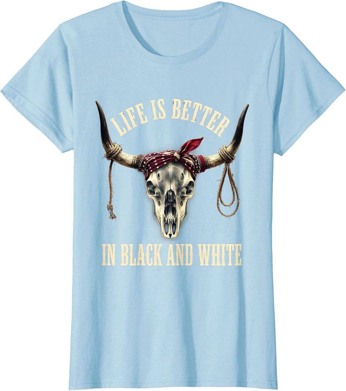 Women's Life Is Better In Black and White Radiology Design T-Shirt - Baby Blue