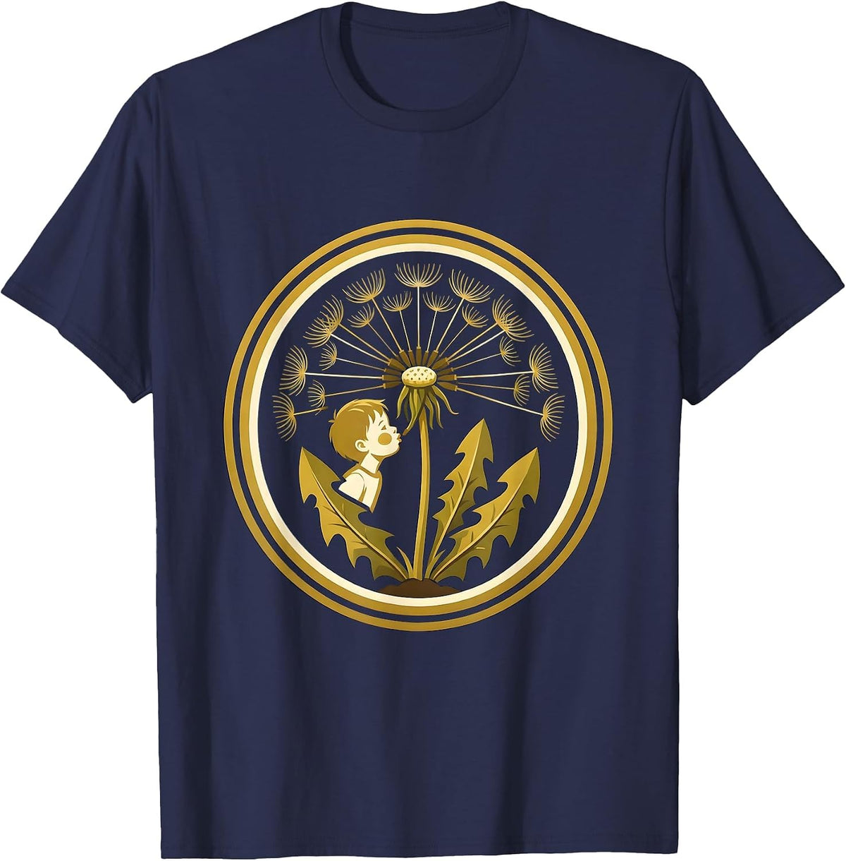 Speech Therapy Child Dandelion Letters Illustration T-Shirt - Navy Blue