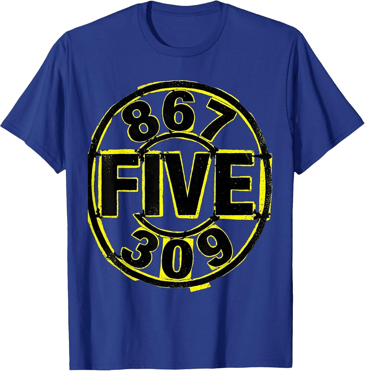 867 FIVE 309 Funny 80s Nostalgia Gen X Gift T-Shirt - Royal Blue