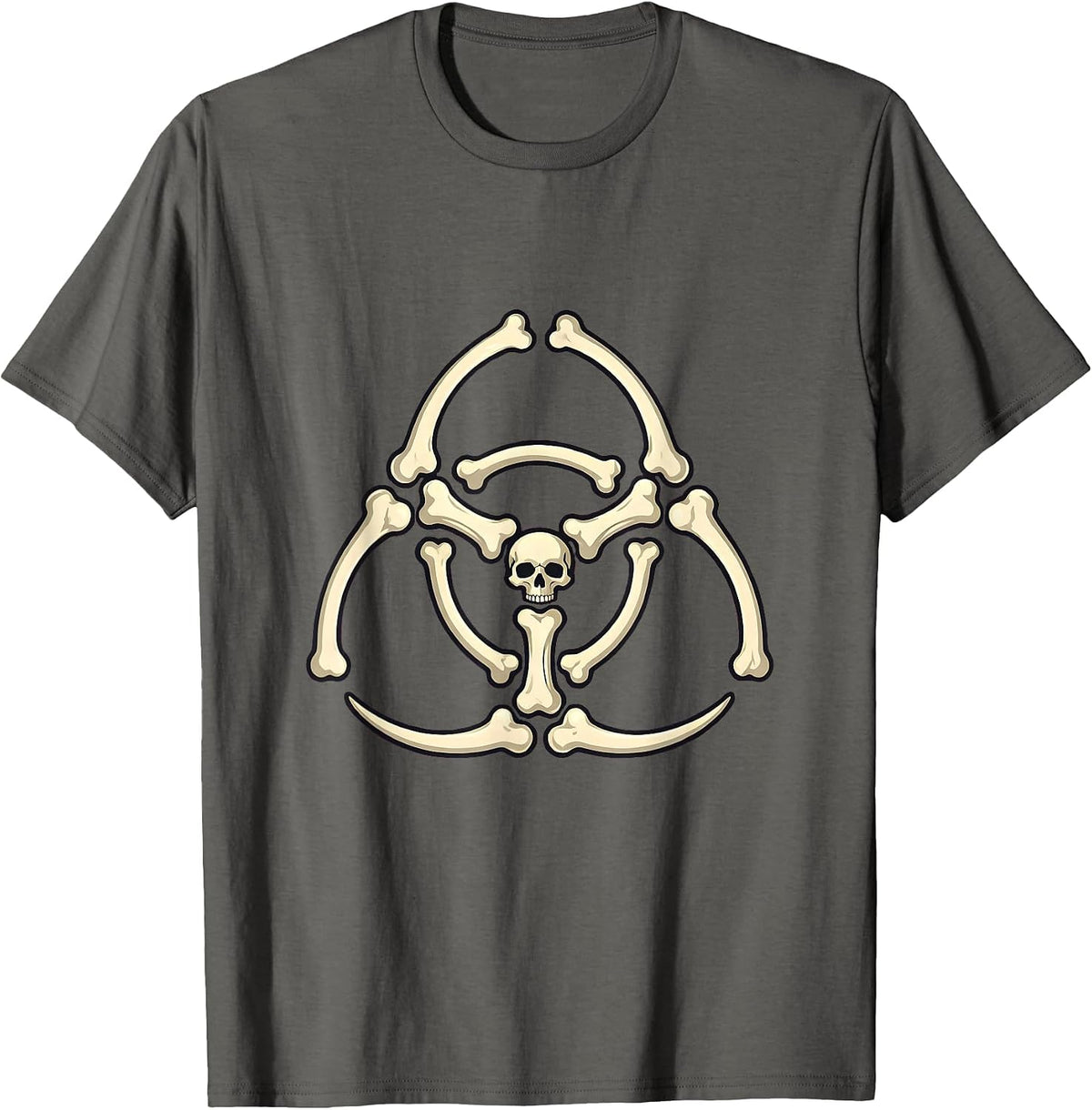 Men's Radiation Warning Bones Radiology Graphic T-Shirt - Asphalt Grey