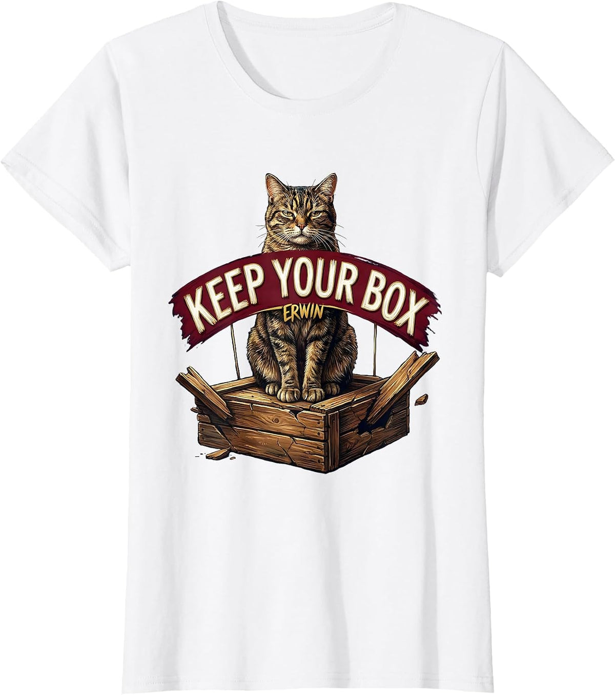 Keep Your Box Erwin Funny Science Teacher Quantum Physics T-Shirt - White