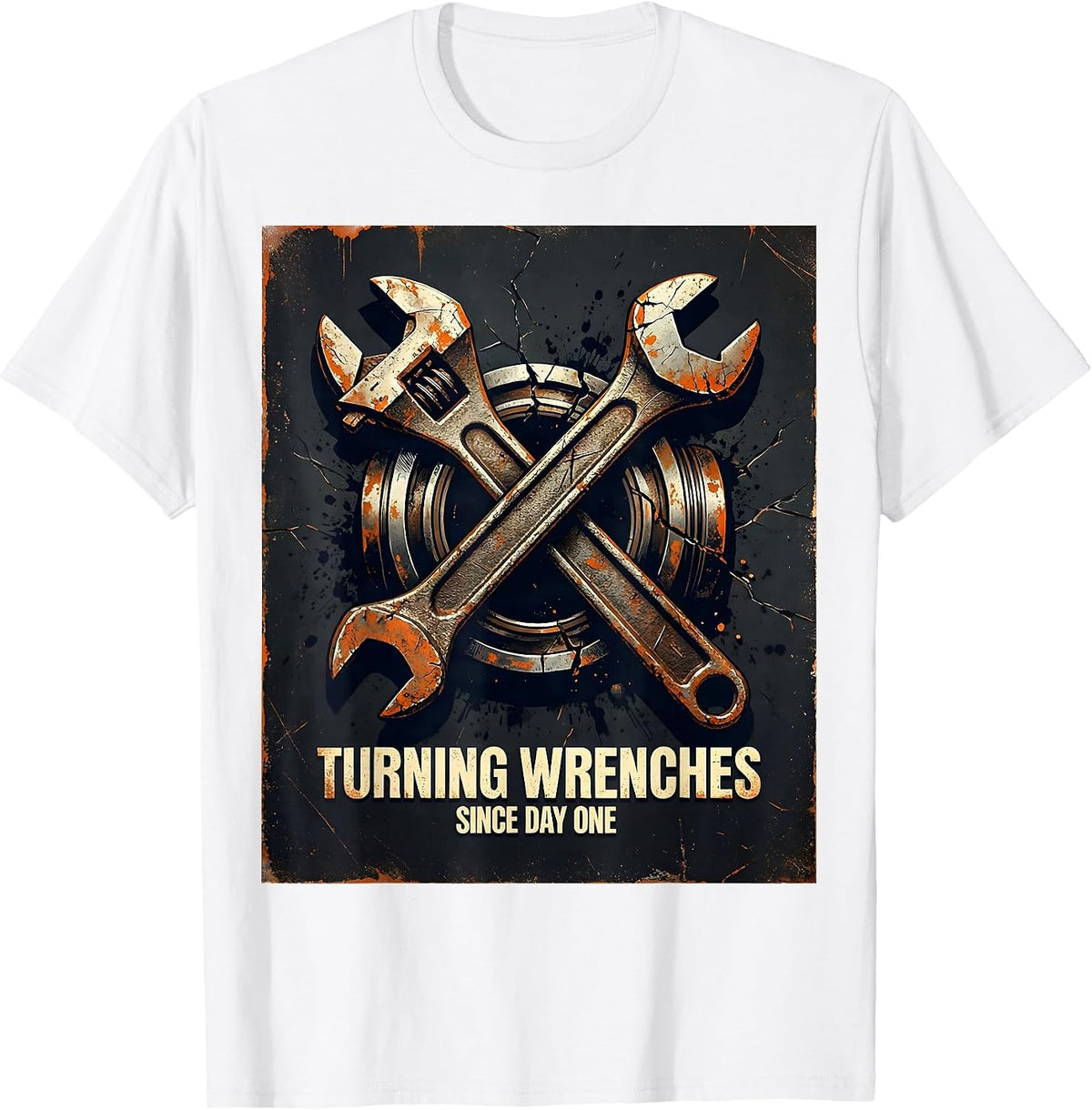 Men's Valley Forge Automotive Turning Wrenches Since Day One T-Shirt - White