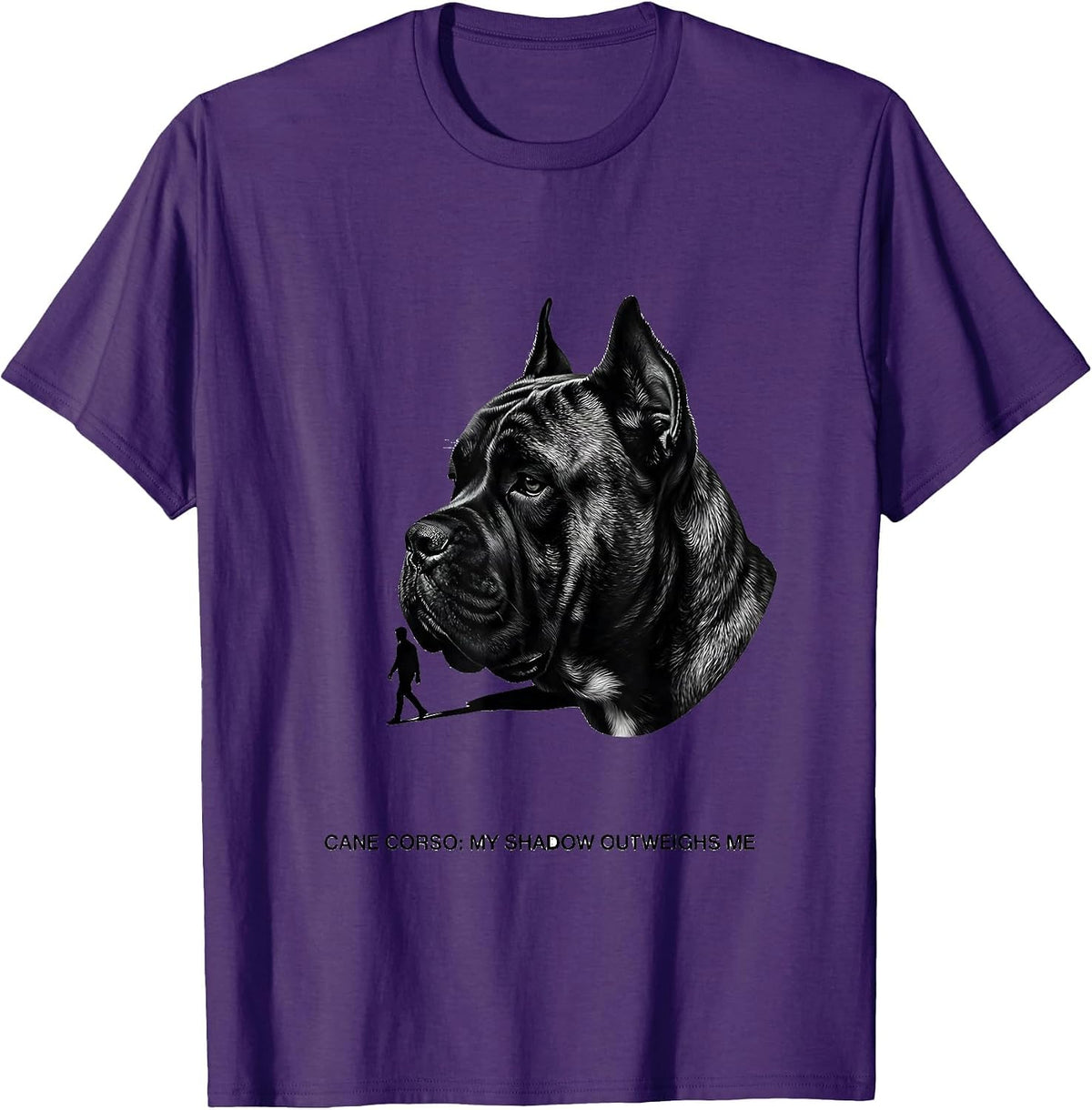 Cane Corso My Shadow Outweighs Me Funny Dog Lover Gift T-Shirt - Purple