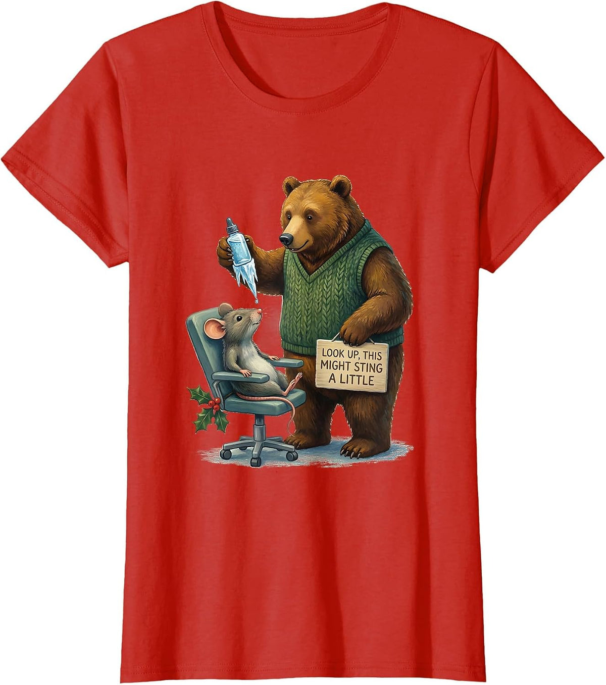 Look Up, This Might Sting A Little Funny Optometrist T-Shirt - Red