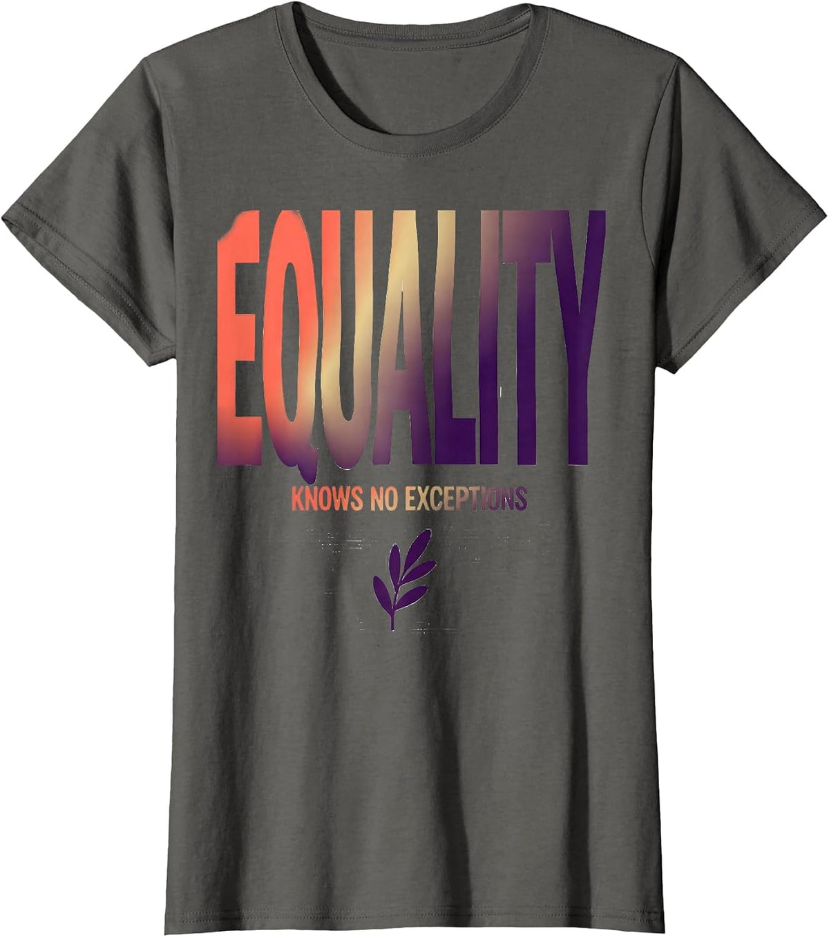 Women's Equality Knows No Exceptions Gradient Social Justice Ally T-Shirt - Asphalt Grey