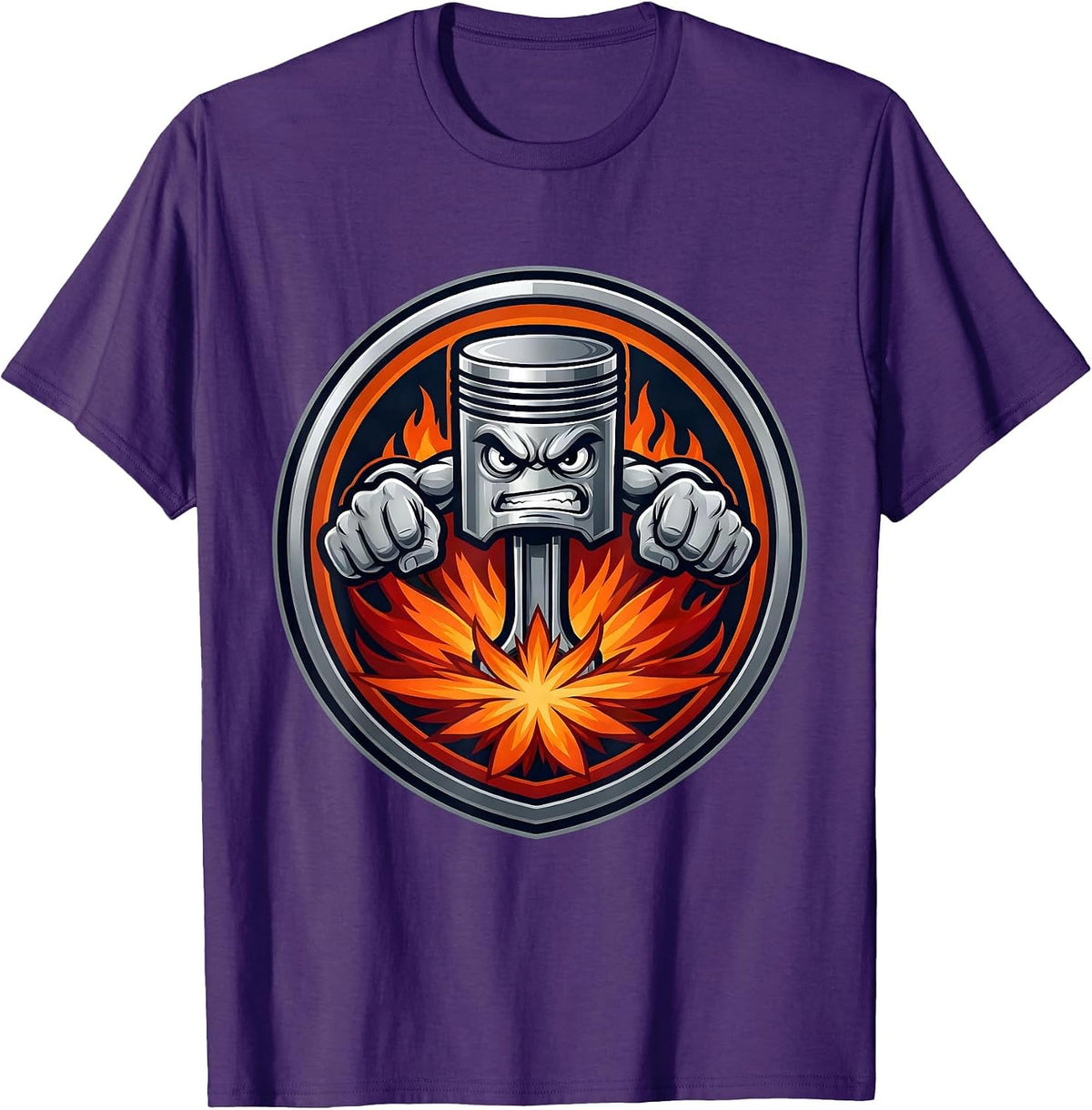 Valley Forge Automotive Flaming Piston Graphic T-Shirt - Purple