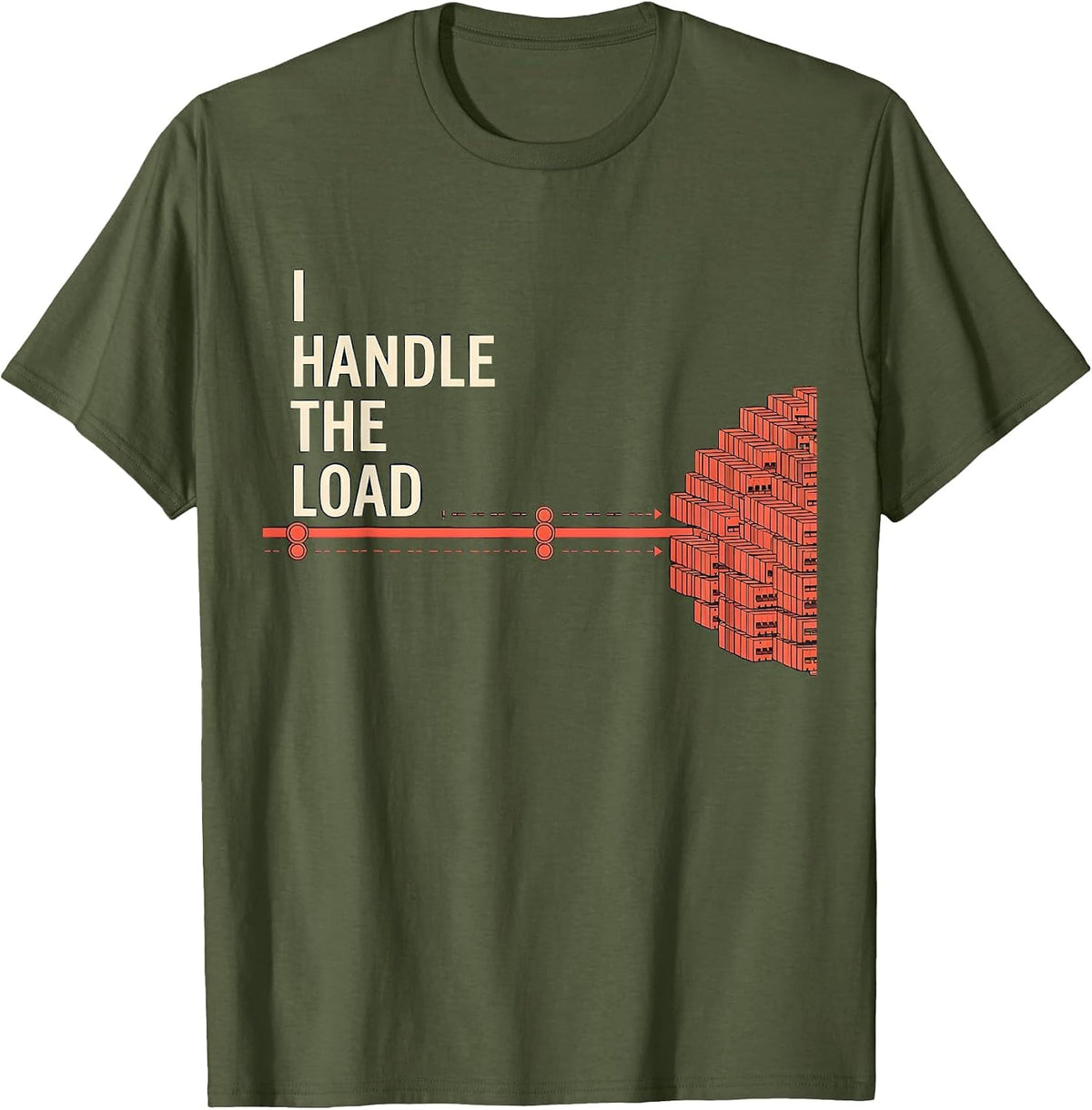 I Handle The Load Funny Electrician Lineman Trade Pride T-Shirt - Olive Green