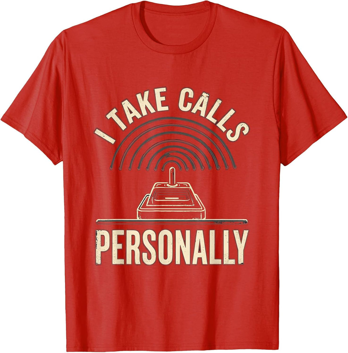 Men's I Take Calls Personally Vintage Ham Radio Operator Funny T-Shirt - Red