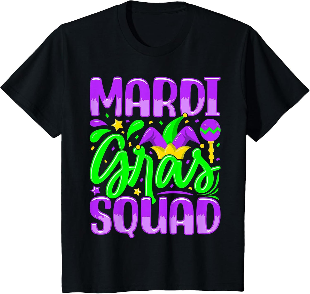 Mardi Gras Squad T-Shirt - Black