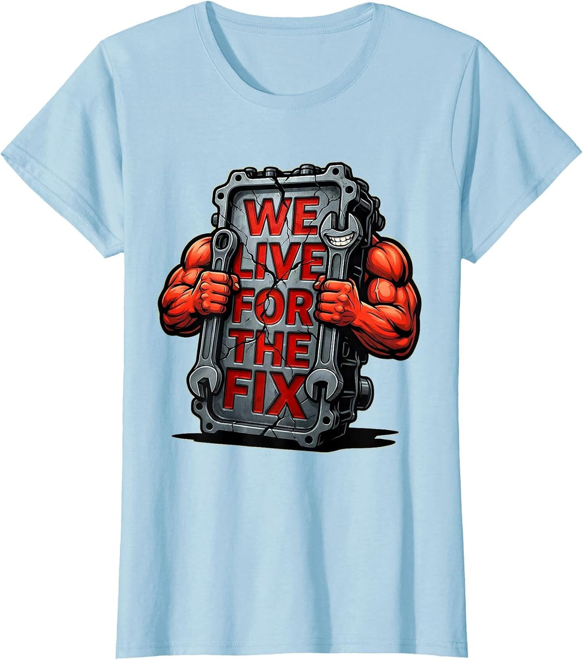 Women's We Live For The Fix Valley Forge Automotive Design T-Shirt - Baby Blue