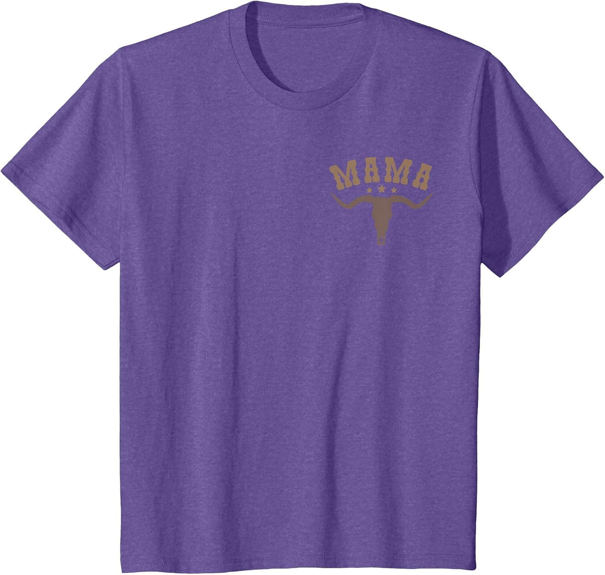 Mama Skull Highland Cow Boy Western Rodeo Family Matching T-Shirt, Youth, Purple Heather, 3T - As Pictured