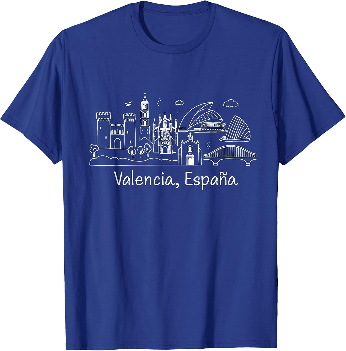 Souvenirs from Valencia Spain Skyline Valencia España T-Shirt - Royal Blue