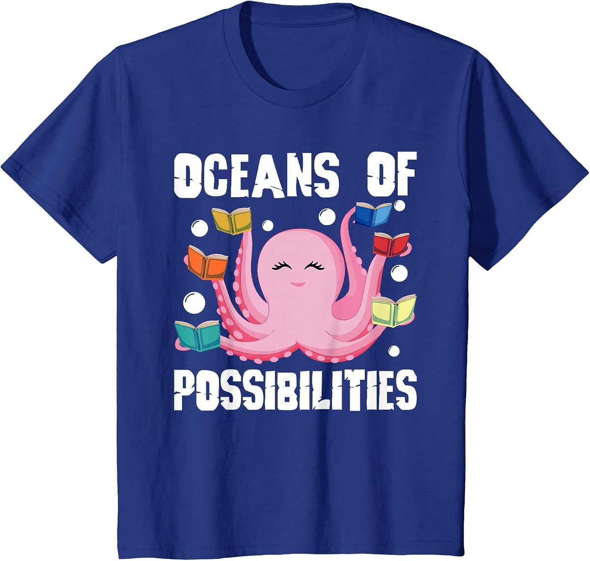 Oceans of Possibilities Summer Reading Octopus T-Shirt - Royal Blue