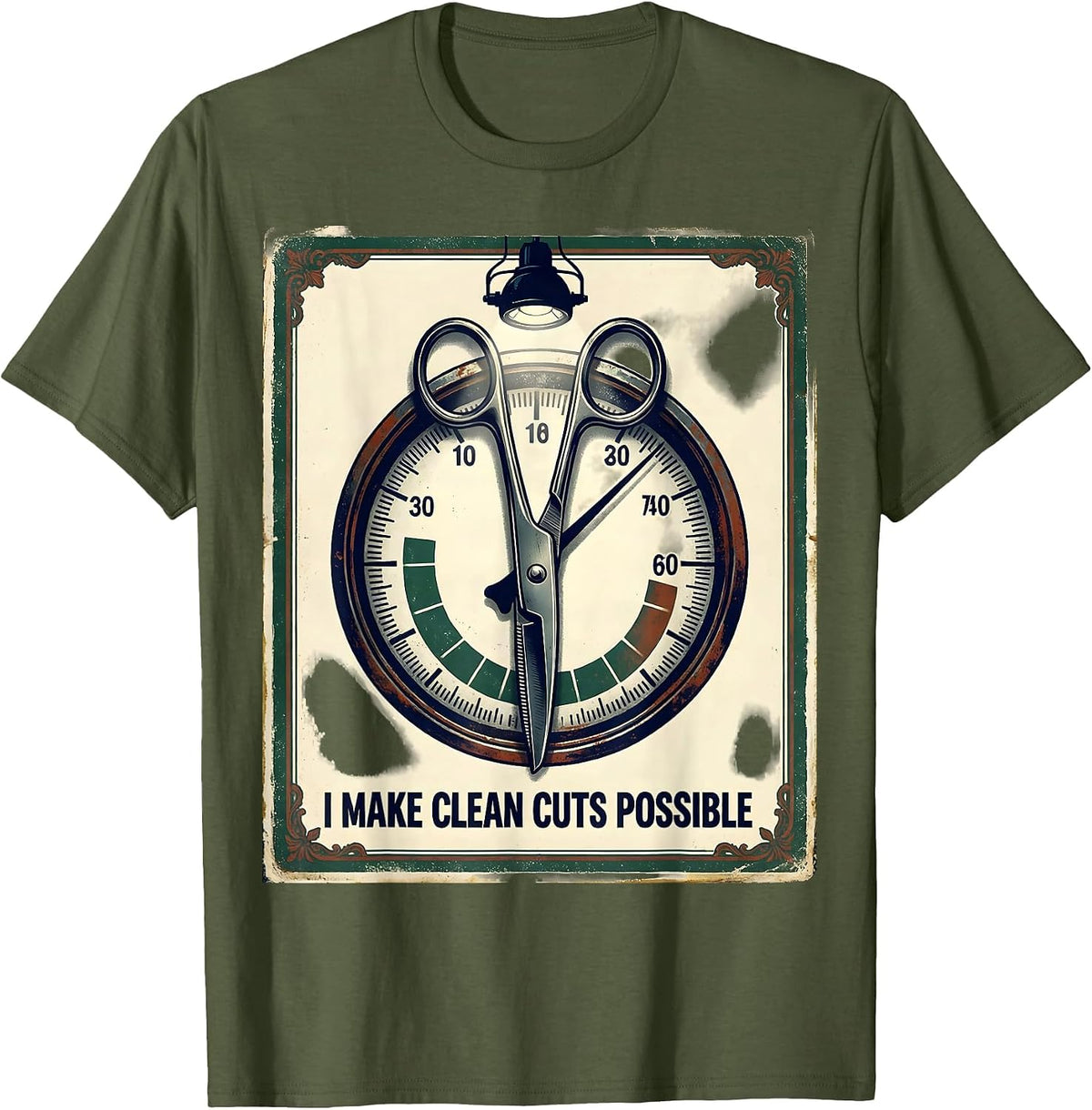 I Make Clean Cuts Possible Vintage Funny Sterile Processing T-Shirt - Olive Green