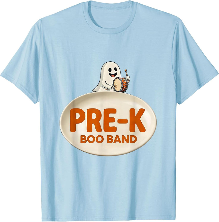 Men's Pre-K Boo Band Cute Playful Halloween Teacher Preschool T-Shirt - Baby Blue