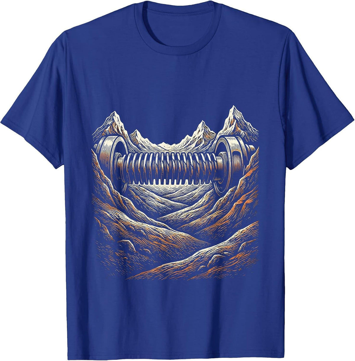 Men's Valley Forge Automotive Camshaft Silhouette Design T-Shirt - Royal Blue