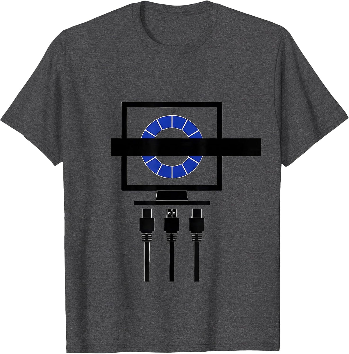 Loading Bar Tech Support Humor IT Worker Gift T-Shirt - Dark Heather Grey