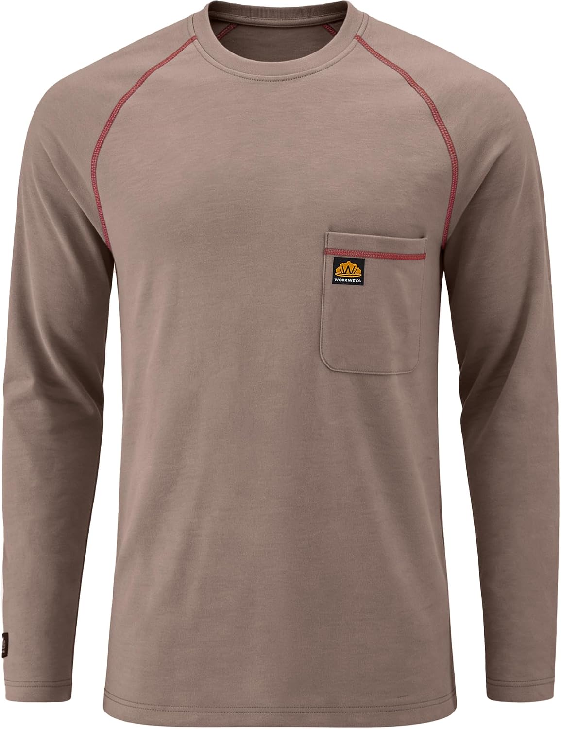 FR Shirts for Men 6.5oz Flame Resistant Long Sleeve Shirt NFPA 2112/CAT2 - Khaki-c