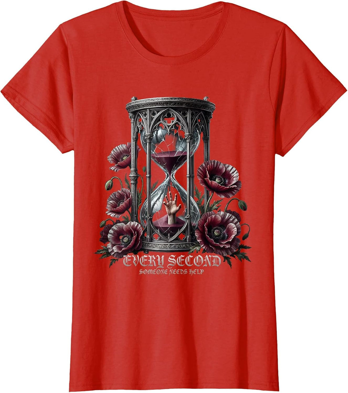 Every Second Someone Needs Help Overdose Awareness T-Shirt - Red