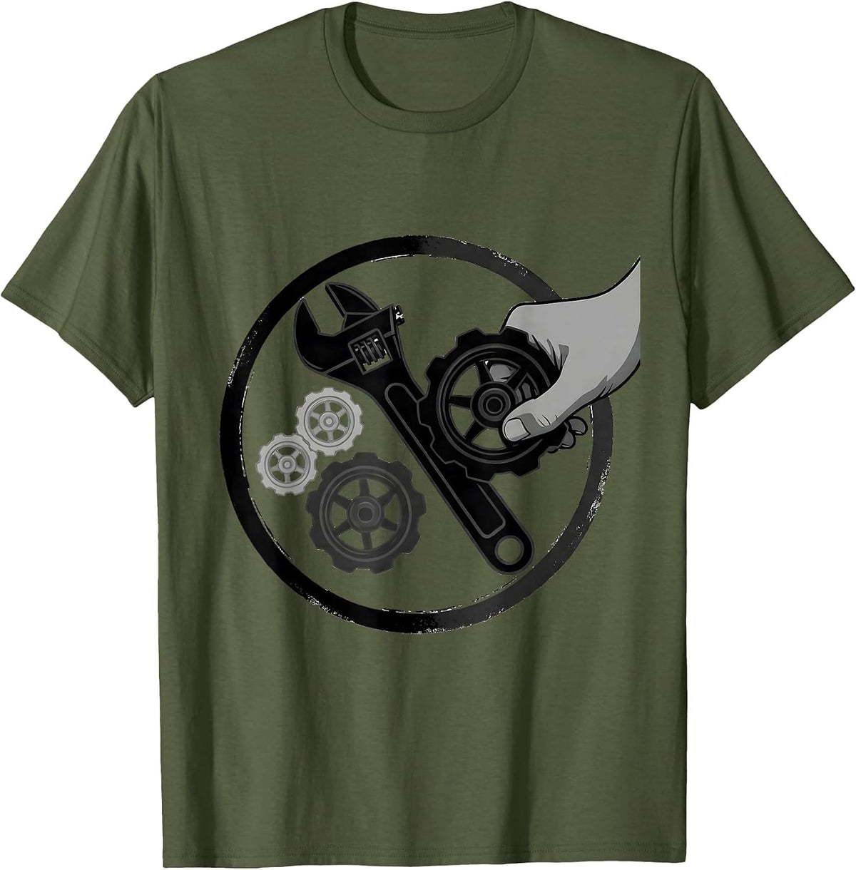 Sealed Pipe Wrench Badge Funny Plumber Gift T-Shirt - Olive Green