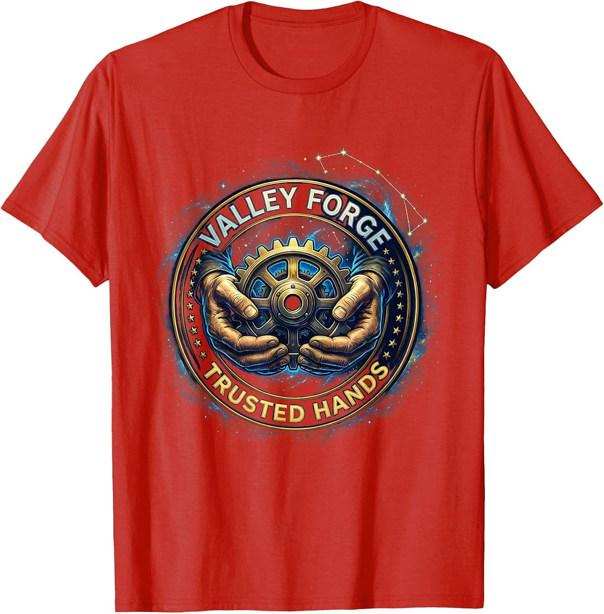 Men's Valley Forge Trusted Hands Automotive Design T-Shirt - Red