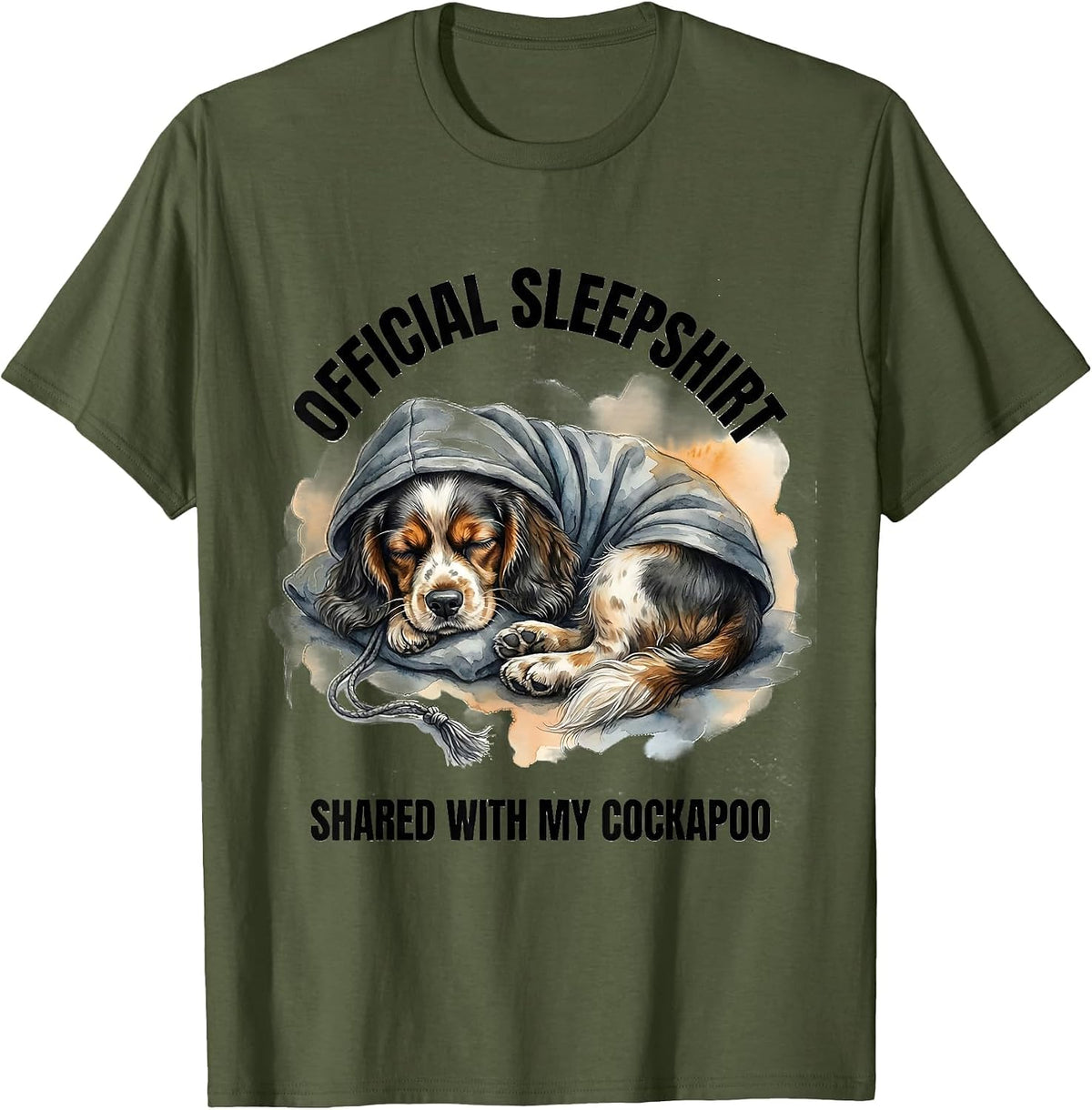 Official Sleepshirt, Shared With My Cockapoo Pet Lover T-Shirt - Olive Green