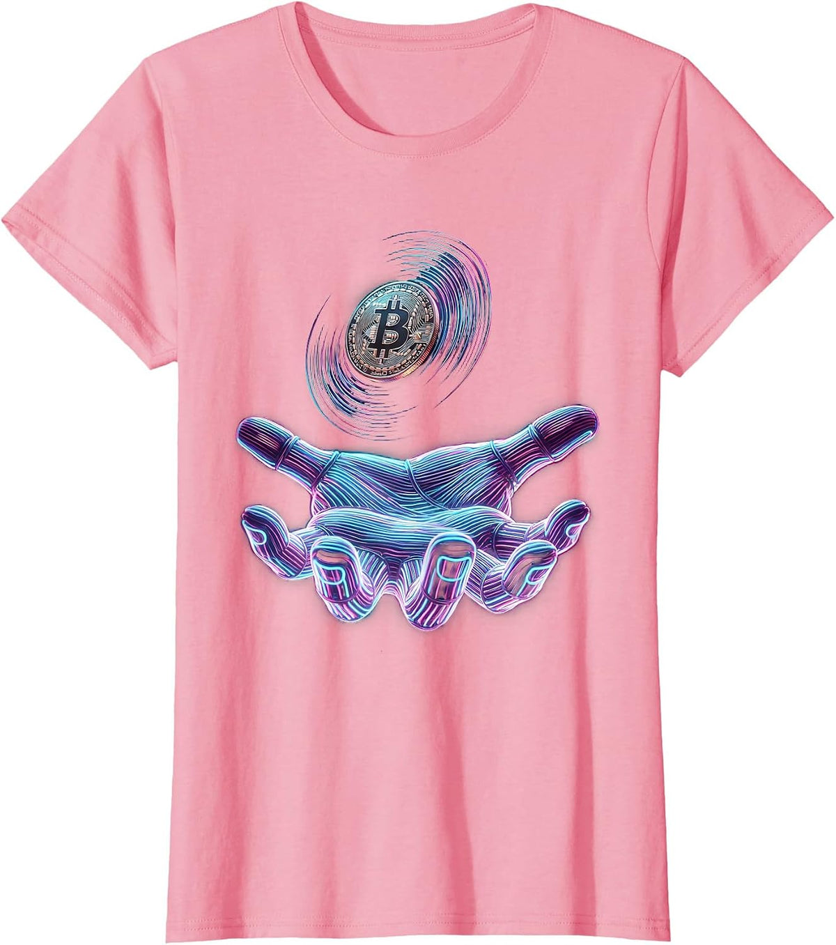 Women's Coin Flip Gambling Graphic Tee T-Shirt - Pink