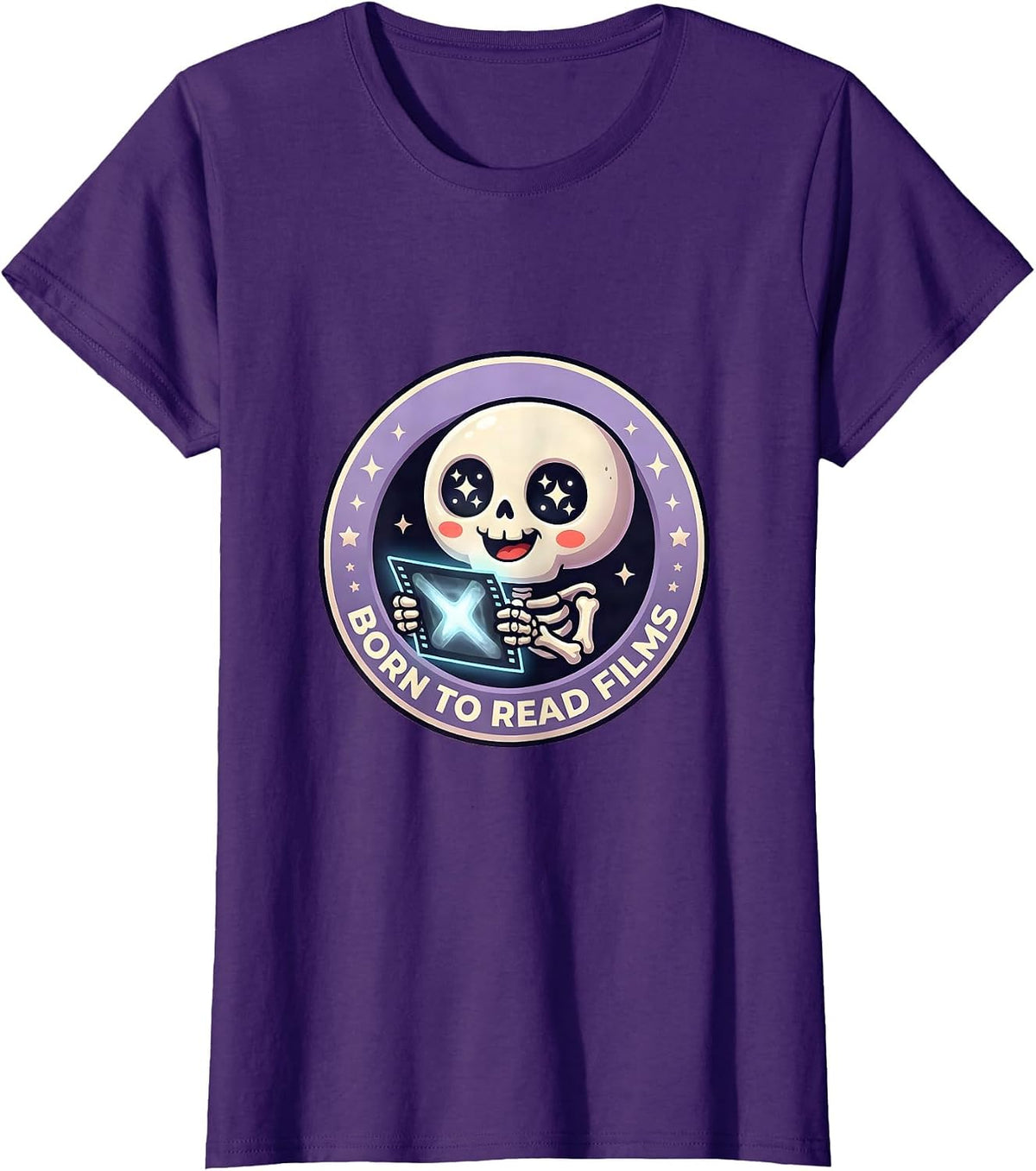 Women's Born to Read Films Radiology Design T-Shirt - Purple