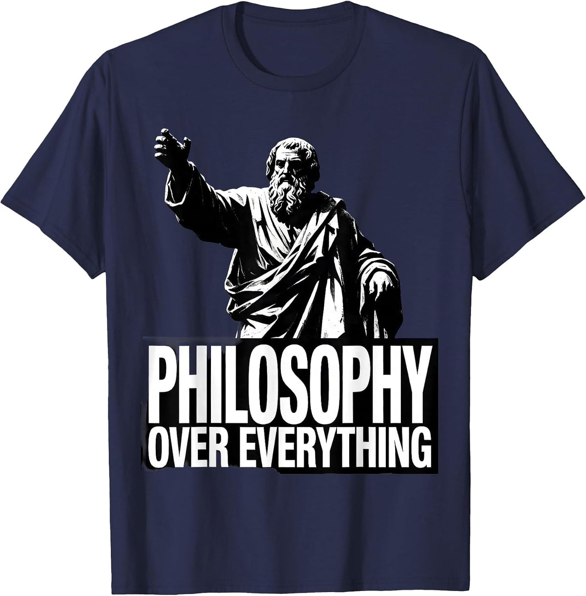 Philosophy Over Everything Renaissance Design T-Shirt - Navy Blue