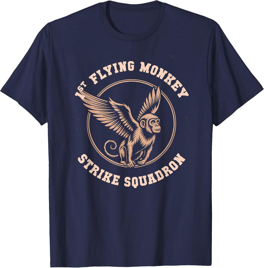 Team Flying Monkeys Squadron Wizard Spooky Military Force T-Shirt - Navy Blue