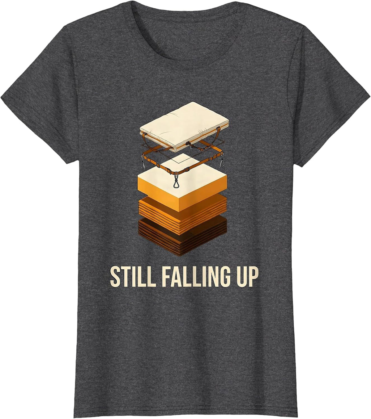 Women's Still Falling Up Funny Rock Climbing Bouldering Climber Gift T-Shirt - Dark Heather Grey