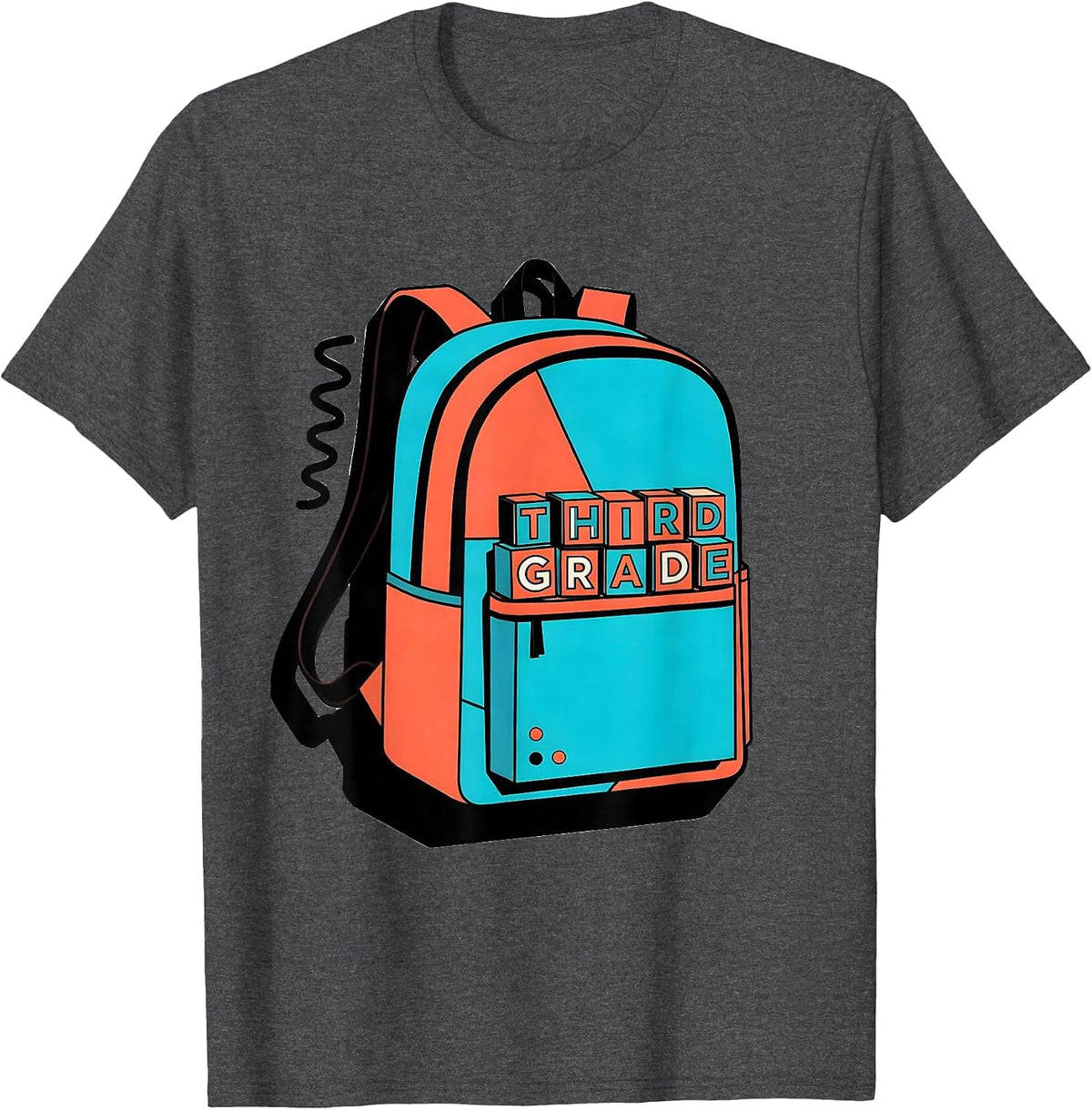 Third Grade Memphis Postmodern Teacher Back To School T-Shirt - Dark Heather Grey