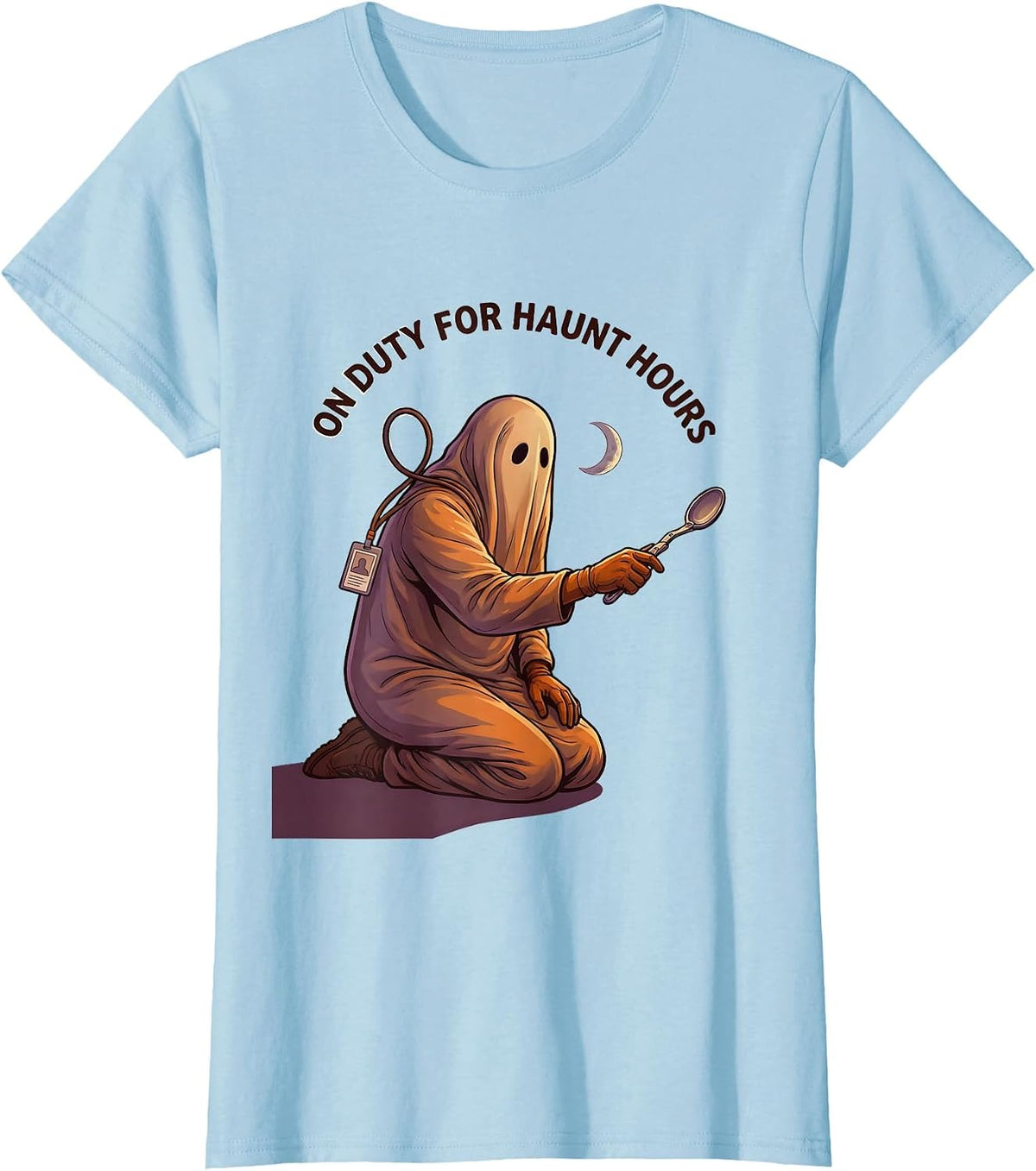 Women's On Duty For Haunt Hours Funny SPED Paraprofessional T-Shirt - Baby Blue