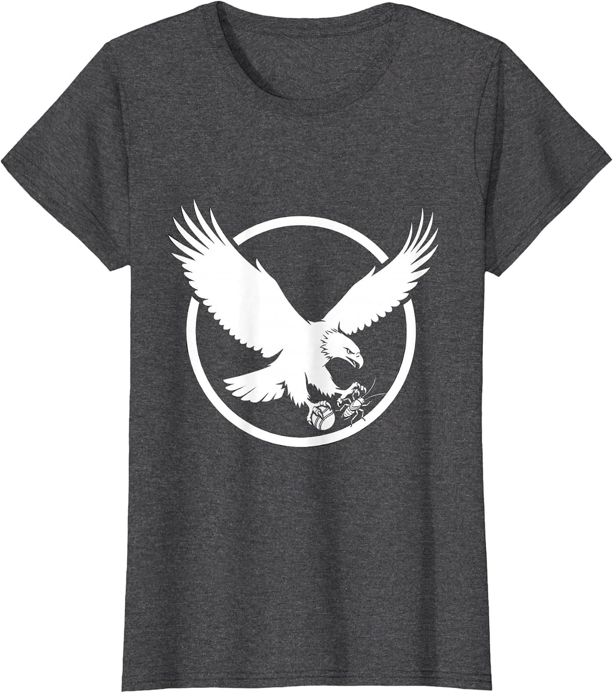 Women's Soaring Eagle Cricket Ball Inspirational Design T-Shirt - Dark Heather Grey