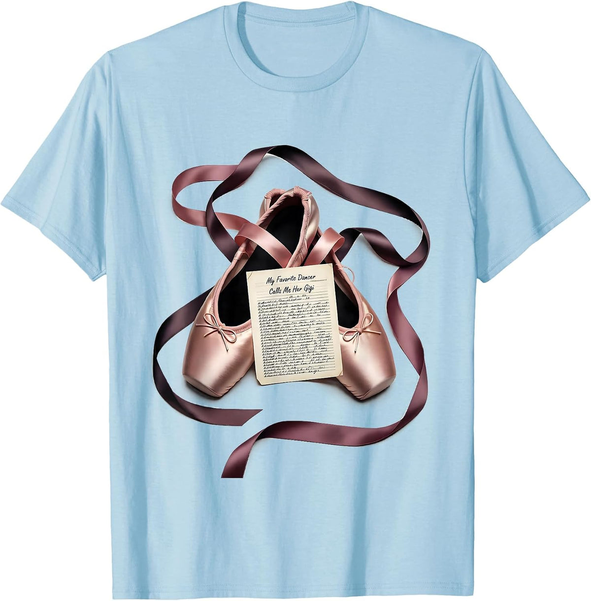 Men's My Favorite Dancer Calls Me Her Gigi Balletcore Grandma Gift T-Shirt - Baby Blue