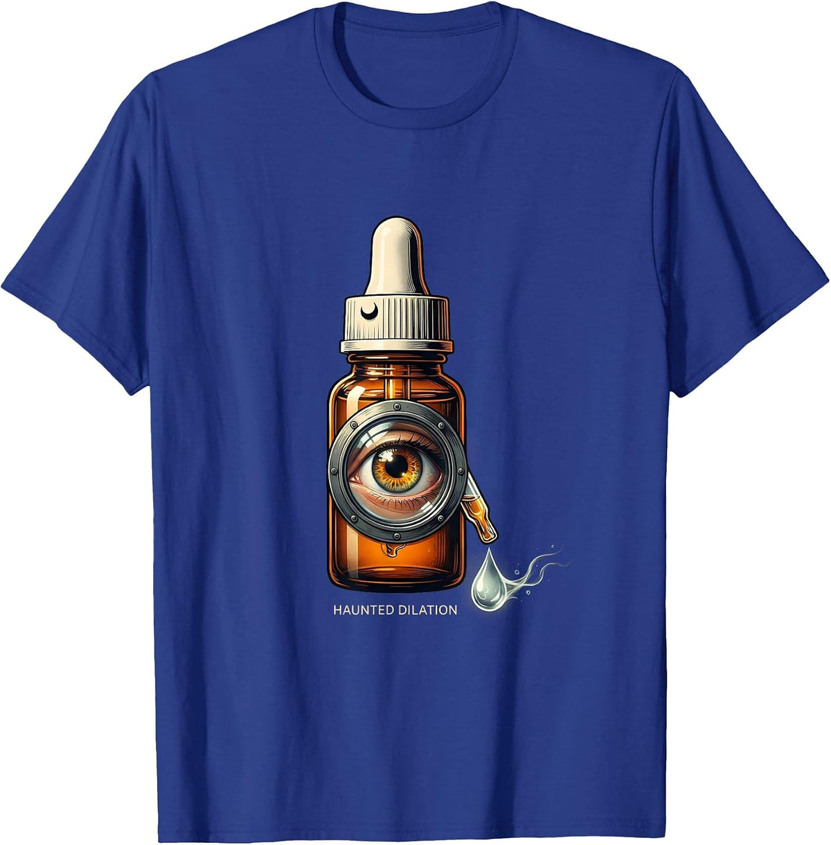 Haunted Dilation Funny Optometrist Halloween Eye Doctor T-Shirt - Royal Blue