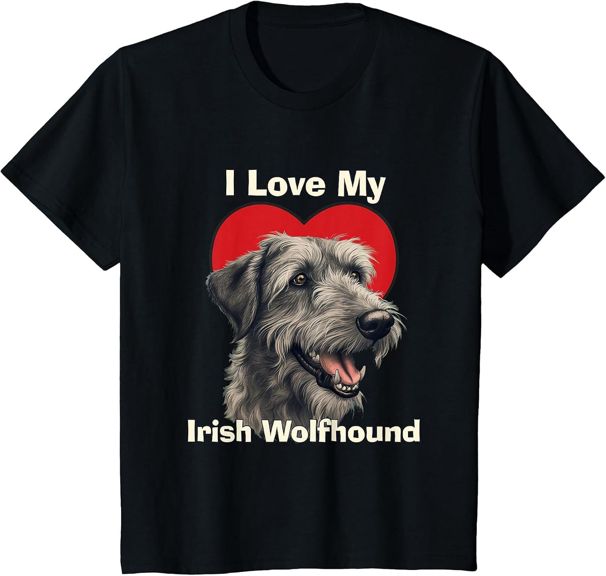 I Love My Irish Wolfhound Puppy Dog T-Shirt - Black