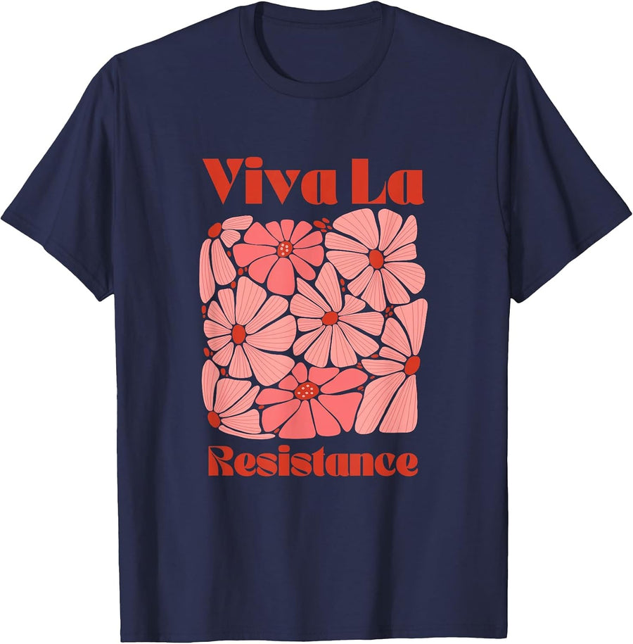 Viva La Resistance Vive Femme Feminist Empowering T-Shirt - Navy Blue