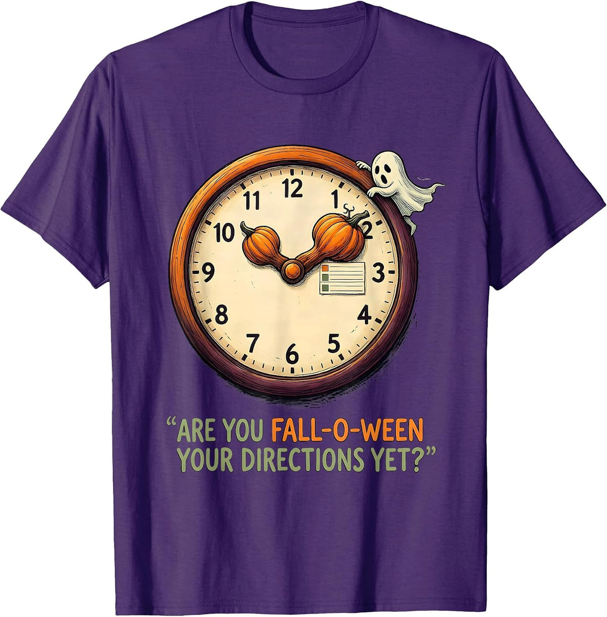 Men's Are You Fall-O-Ween Your Directions Yet? Teacher Halloween T-Shirt - Purple