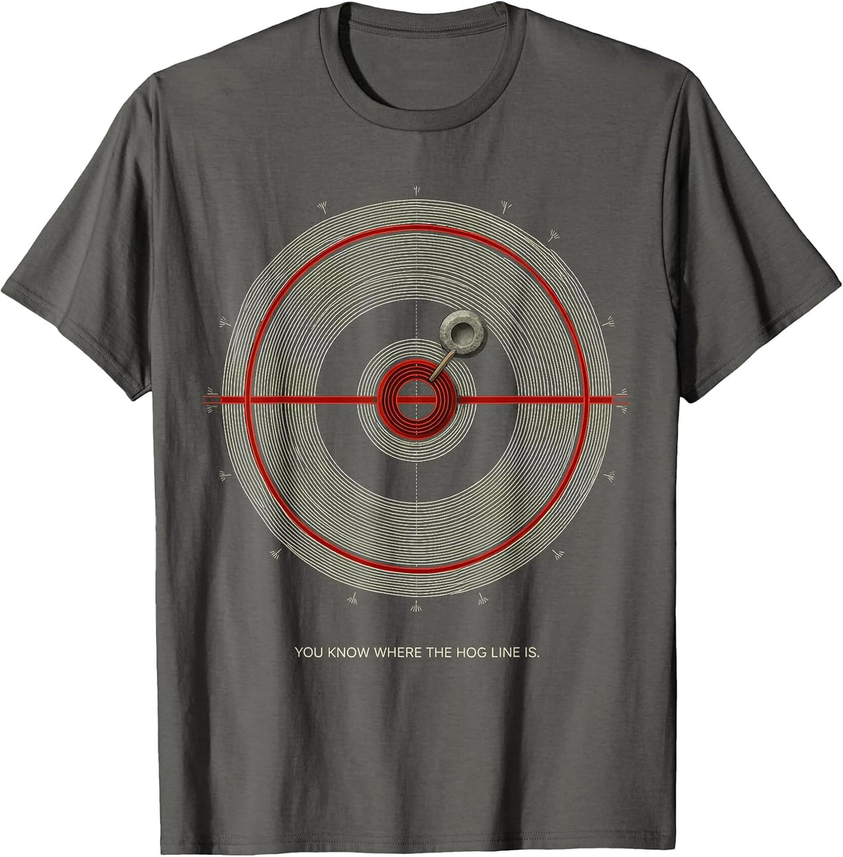 You Know Where The Hog Line Is Curling Sport Vintage Humor T-Shirt - Asphalt Grey